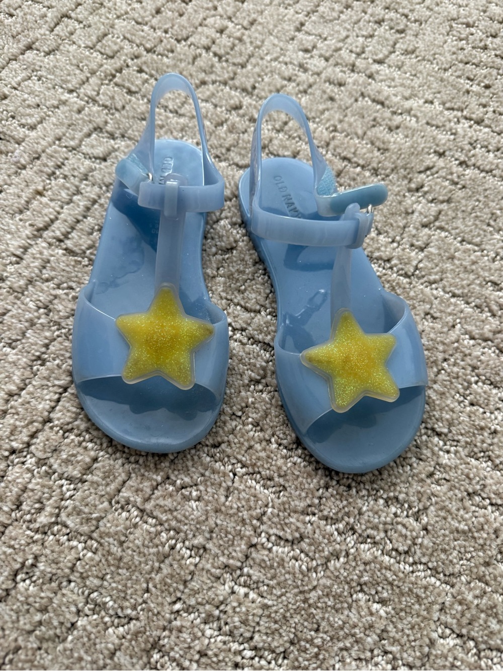 Old Navy Light Blue Jelly Sandals with Yellow Star